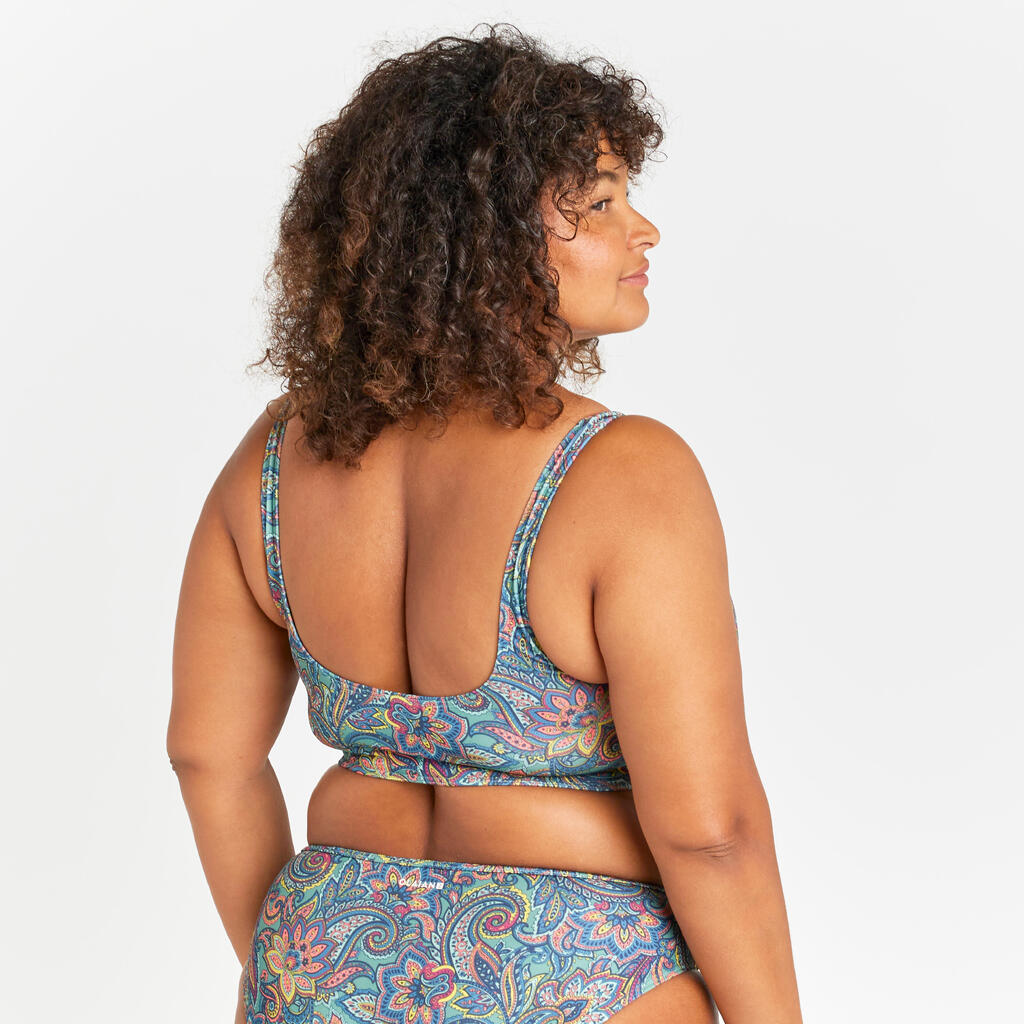 Top de bikini de surf tipo brassiere blanco para mujer Aurely Belly