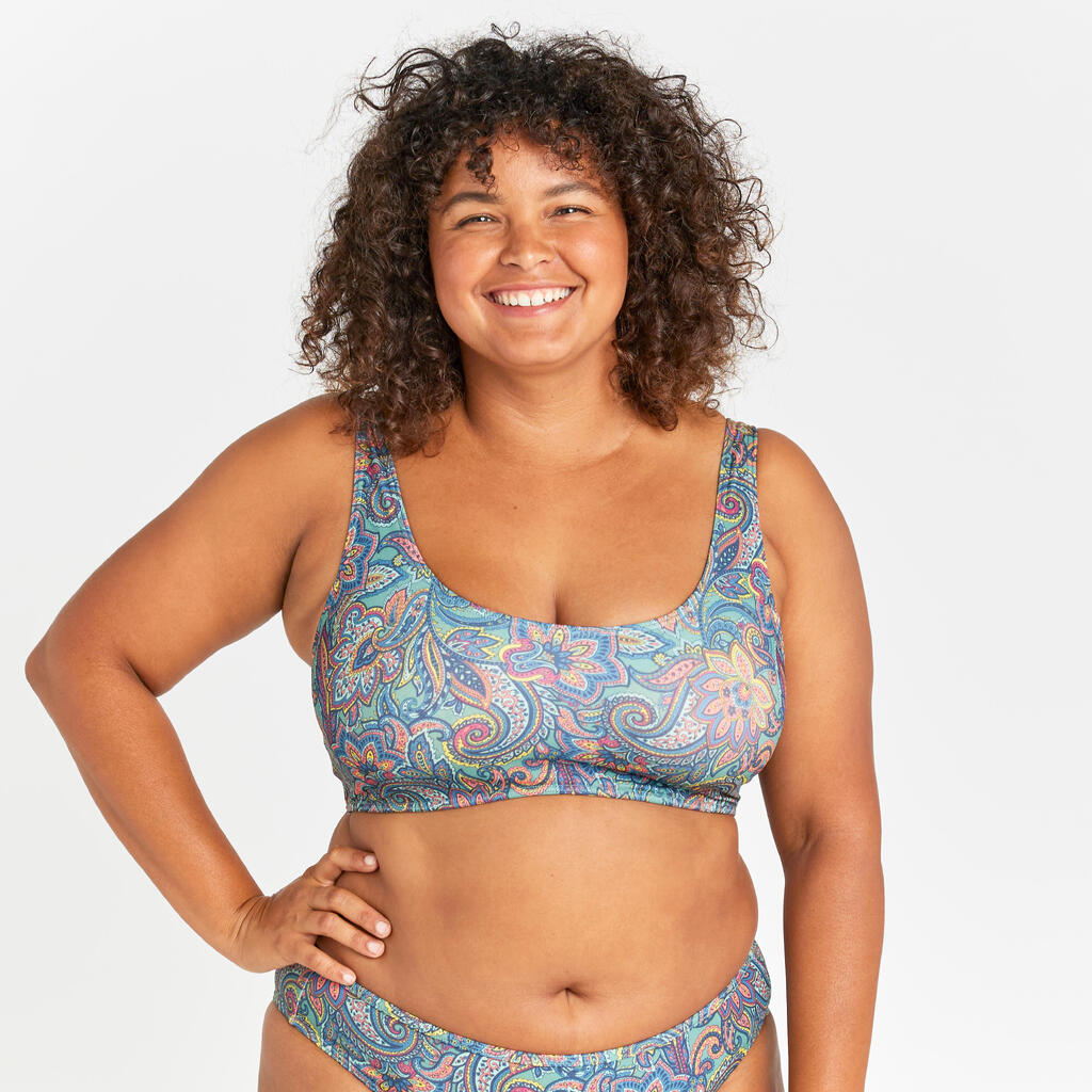 Top de bikini de surf tipo brassiere blanco para mujer Aurely Belly