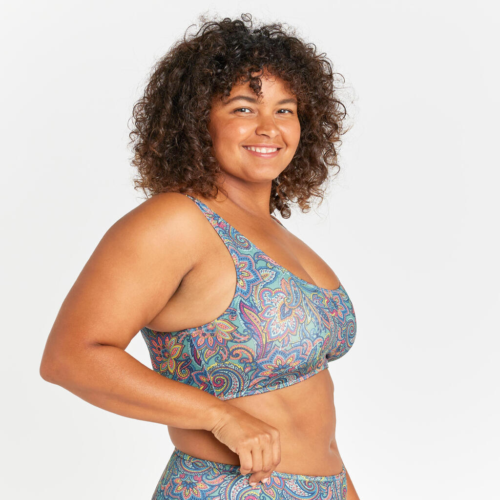 Top de bikini de surf tipo brassiere blanco para mujer Aurely Belly