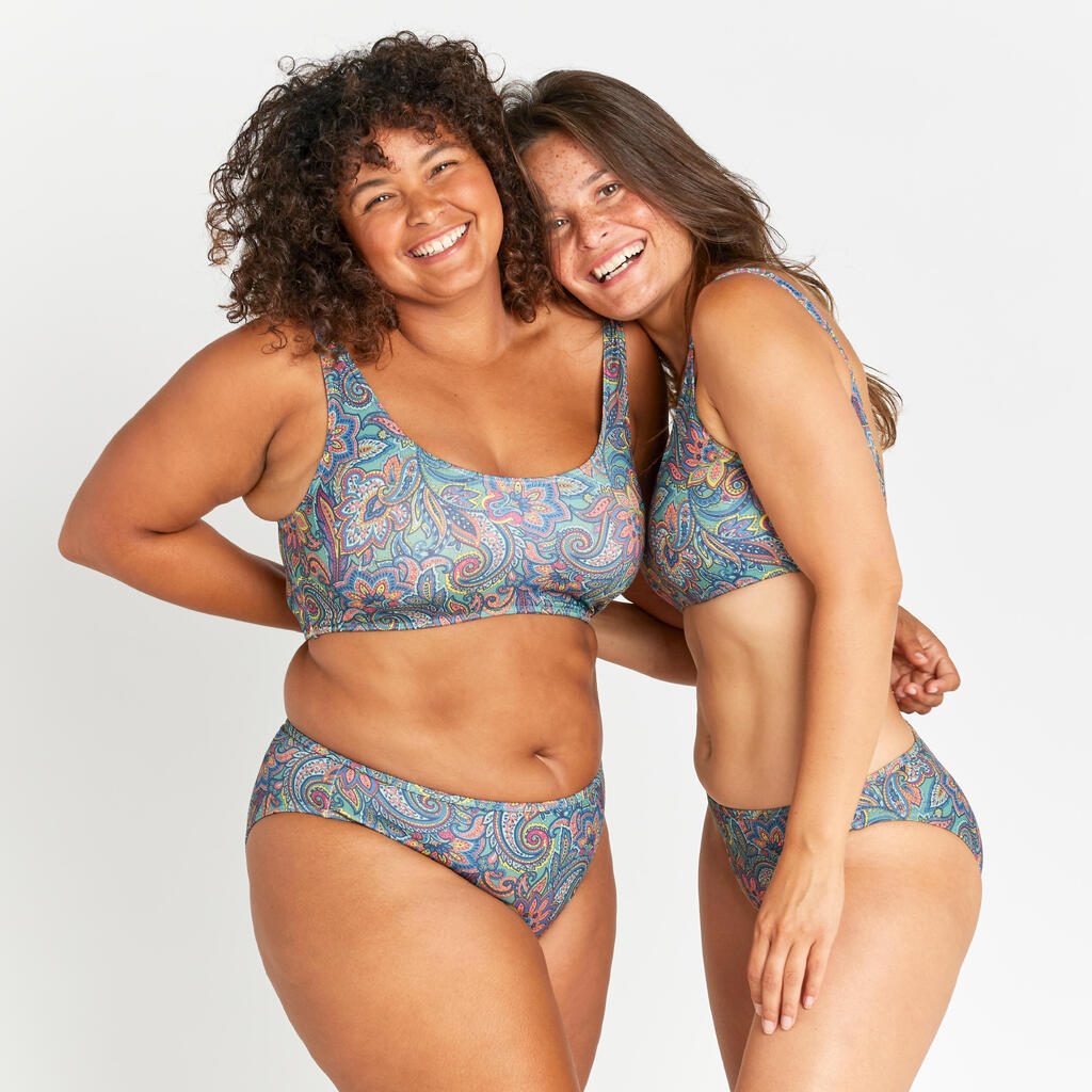 Top de bikini de surf tipo brassiere blanco para mujer Aurely Belly