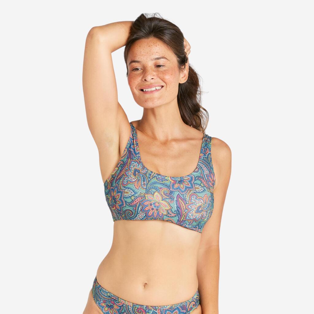 Top de bikini de surf tipo brassiere blanco para mujer Aurely Belly