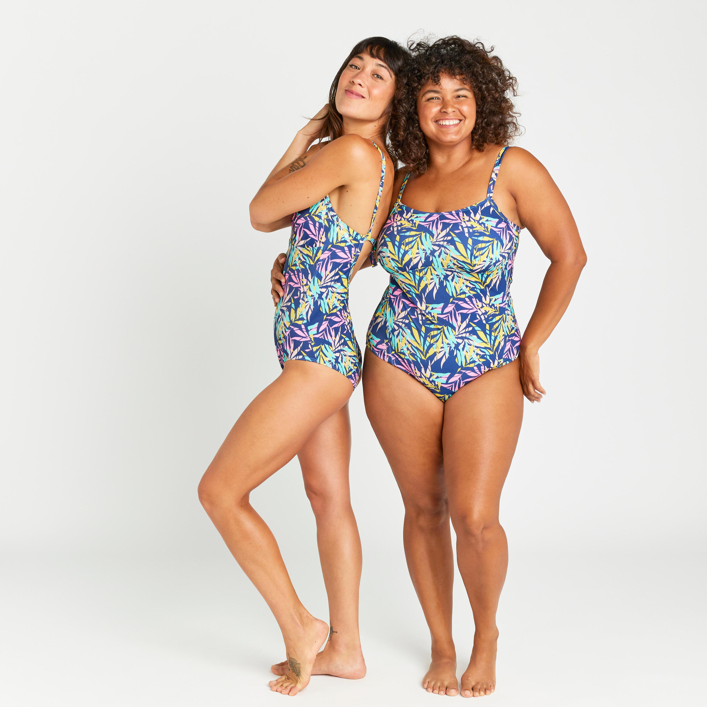 Vestido de baño enterizo de playa con espalda abierta para mujer Olaian morado 5/8
