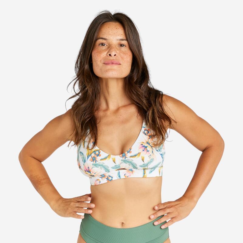 Kadın Sporcu Kesim V Yaka Bikini Üstü - Beyaz - AGATHA