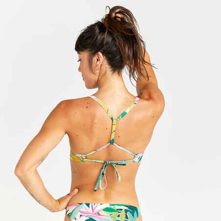 Women's bralette bikini top - Bea tropical green