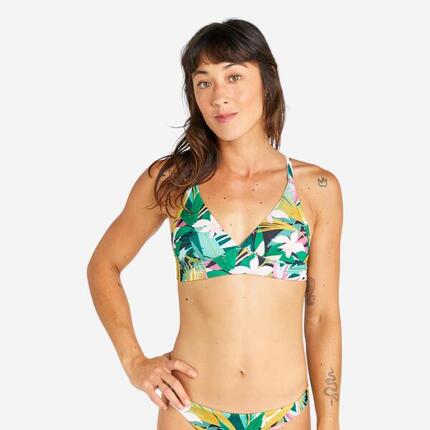 Top bikini Mujer deportivo escote V azul