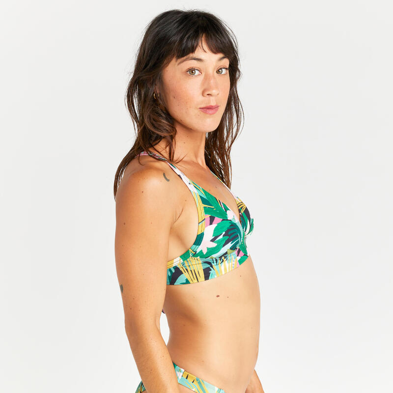 Bikini-Oberteil Bustier Damen - Bea Tropical grün