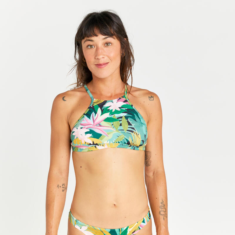 Haut de maillot de bain brassière Femme - Andrea tropical vert
