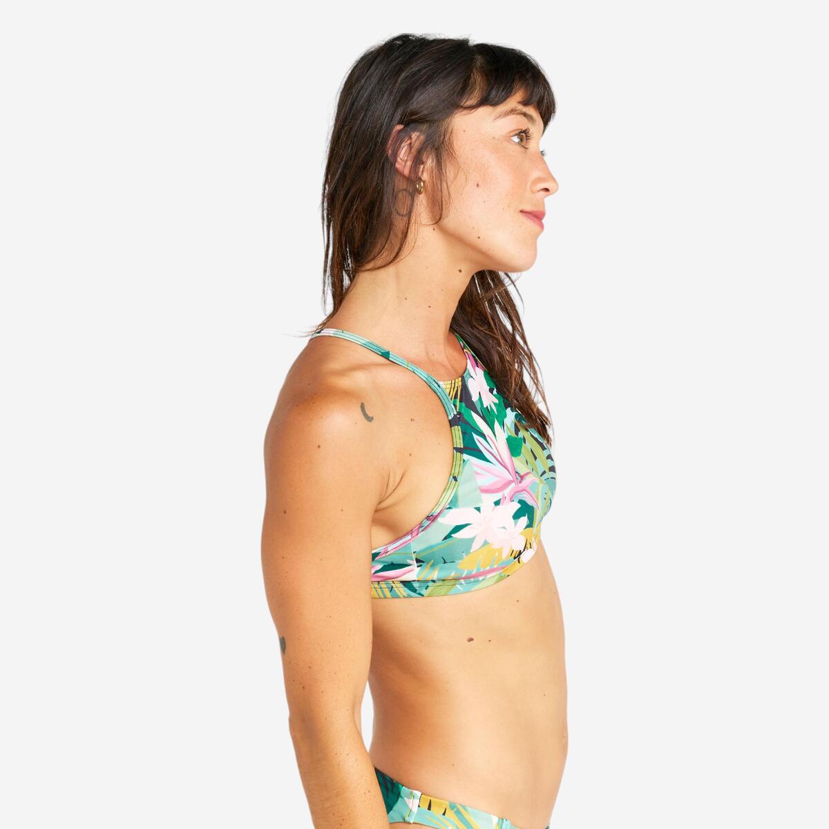 Haut de maillot de bain brassière Femme - Andrea tropical vert