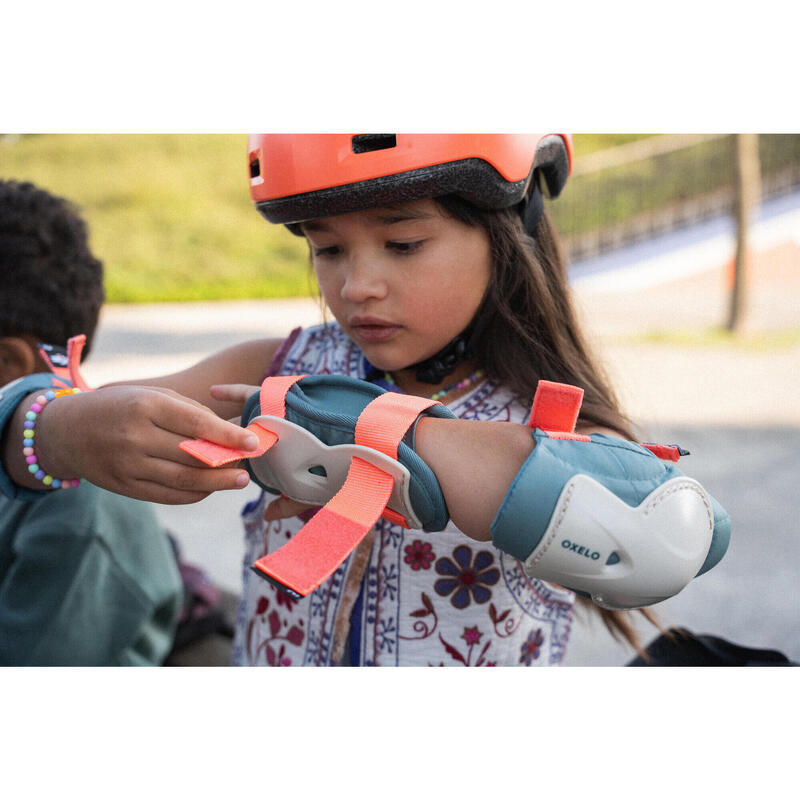 Set 3x2 kinderbeschermers voor rolschaatsen, steppen en skaten Play cactus