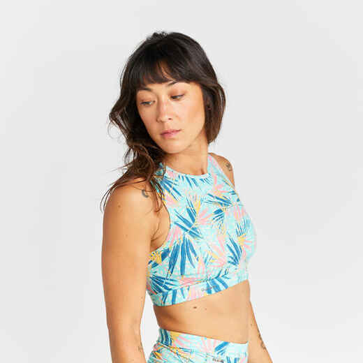 
      Women's bralette bikini top - Carla leoplant turquoise
  