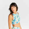 Women's bralette bikini top - Carla leoplant turquoise