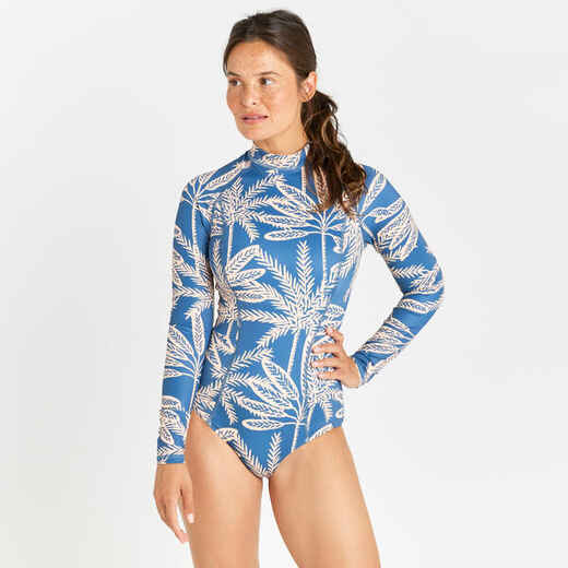 
      Women's 1-piece long sleeved swimsuit - Dani Palmer blue
  