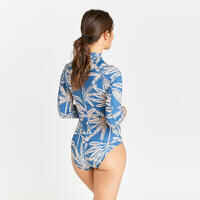 Women's 1-piece long sleeved swimsuit - Dani Palmer blue