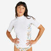 Kadın Slim Fit Kısa Kollu UV Korumalı Tişört - Beyaz - Çiçek Desenli - 500