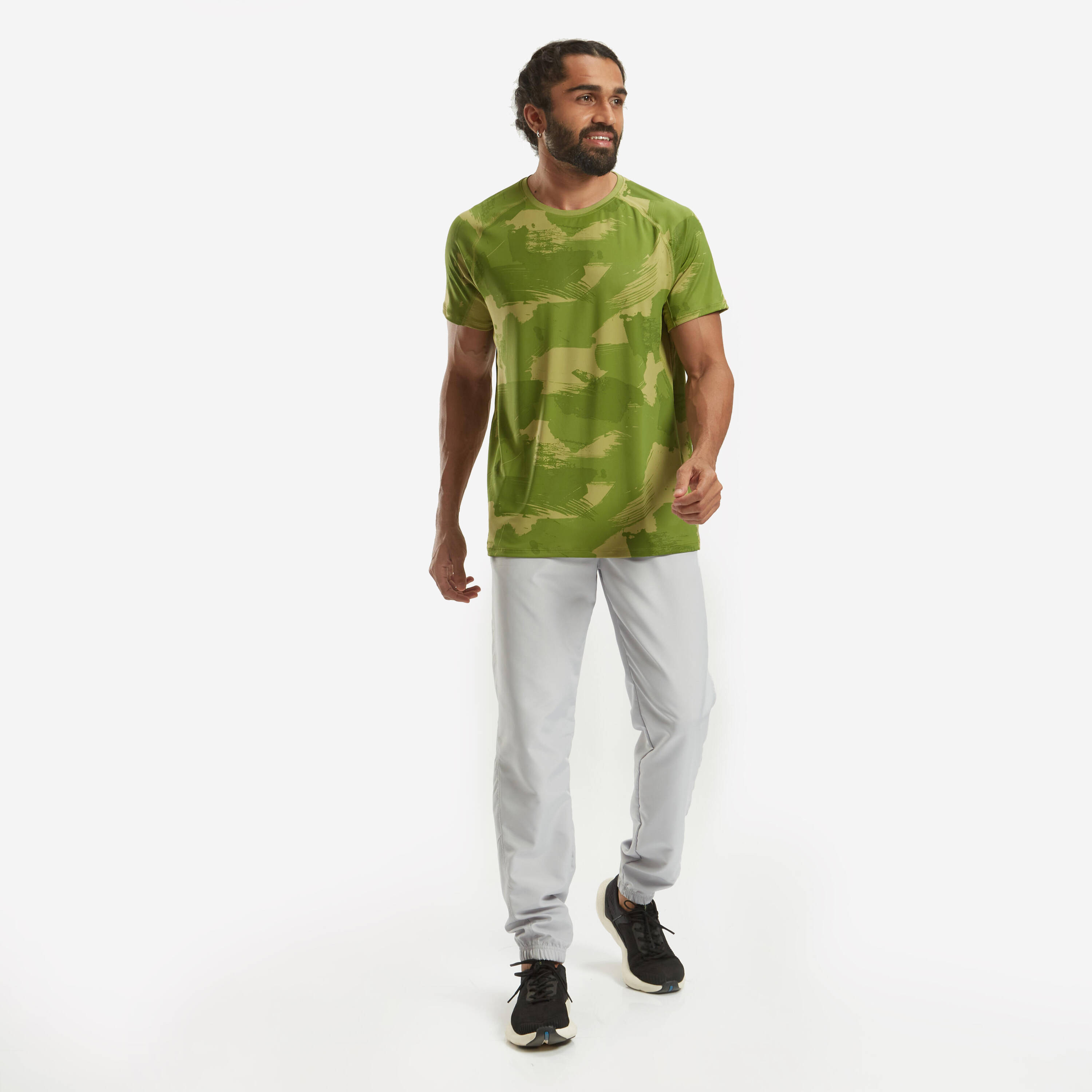 Men Gym Trackpants Slim Fit Jogger Style, Breathable, Quick Dry - Pearl Grey -  2