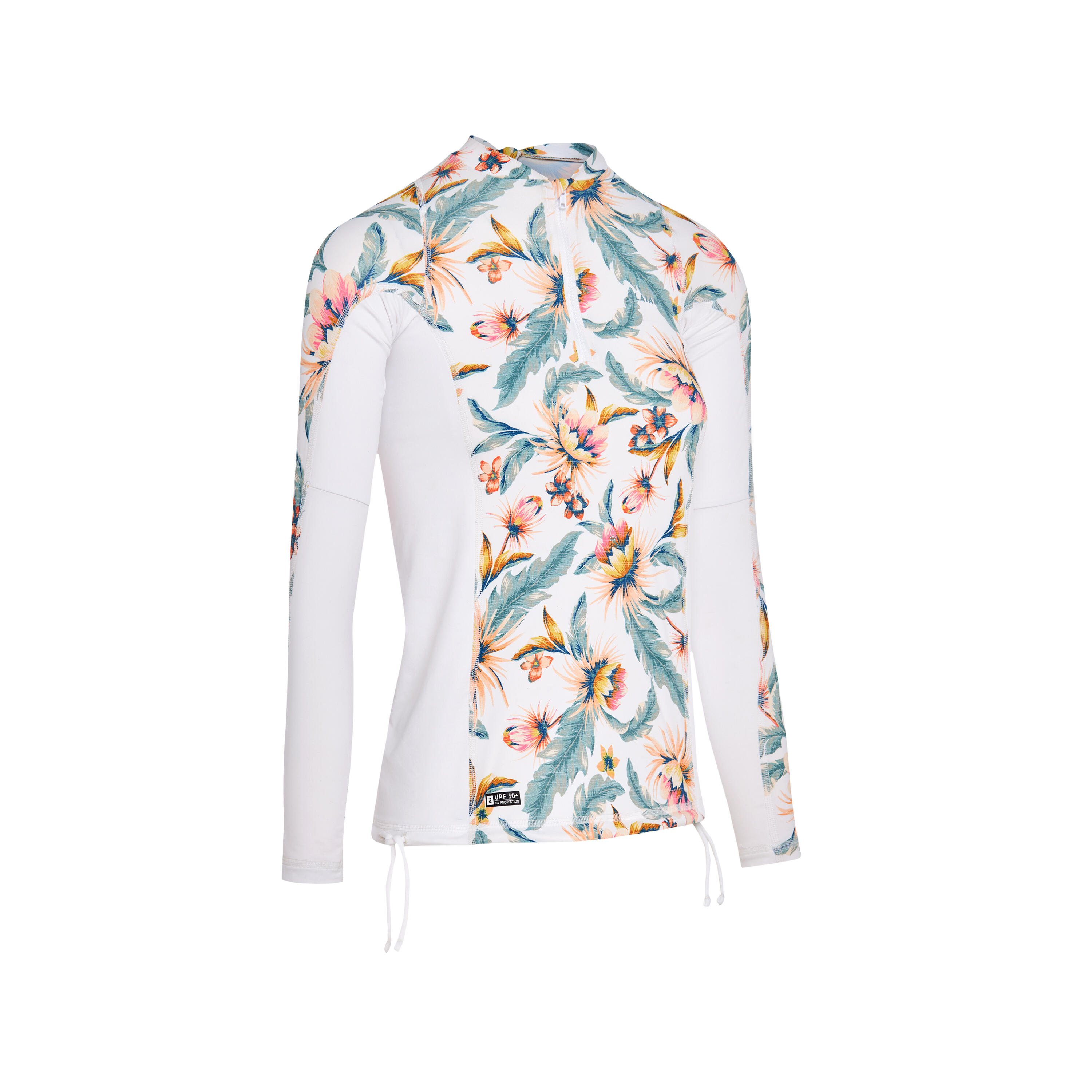 Camiseta de protección solar UV manga larga de surf para Mujer 500 - Blanco 2/7