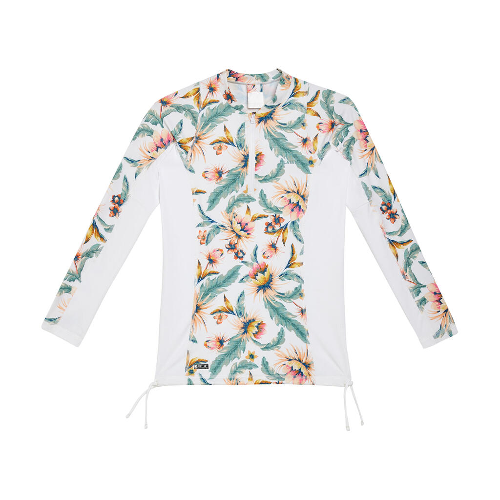 Camiseta de protección solar manga larga para Mujer Olaian 500 - Turquesa oscuro