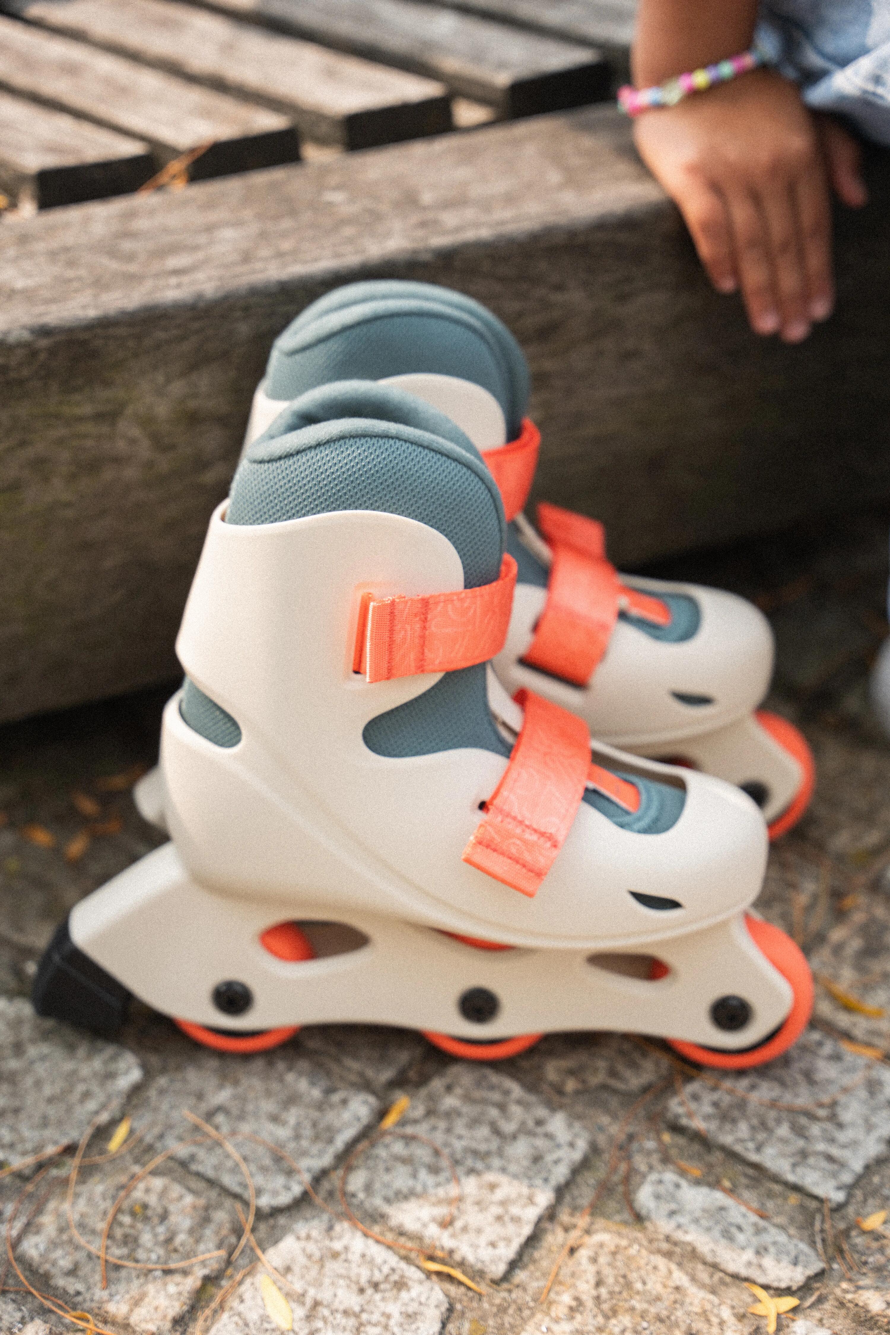 PATINES EN LÍNEA NIÑO LEARN 100 BEIGE tallas 28/34 20/20