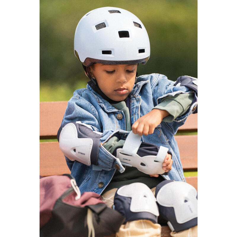 Set 3x2 protections roller trottinette skate enfant PLAY Bleu