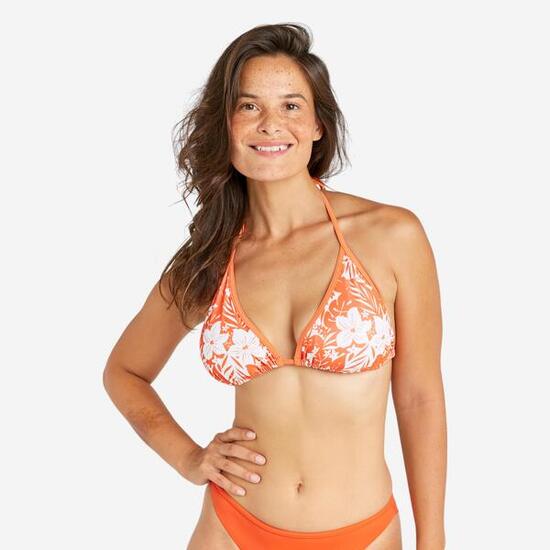 Haut de maillot de bain triangle femme - mae borneo orange