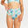 Bas de maillot de bain culotte taille haute Femme - Rosa leoplant turquoise