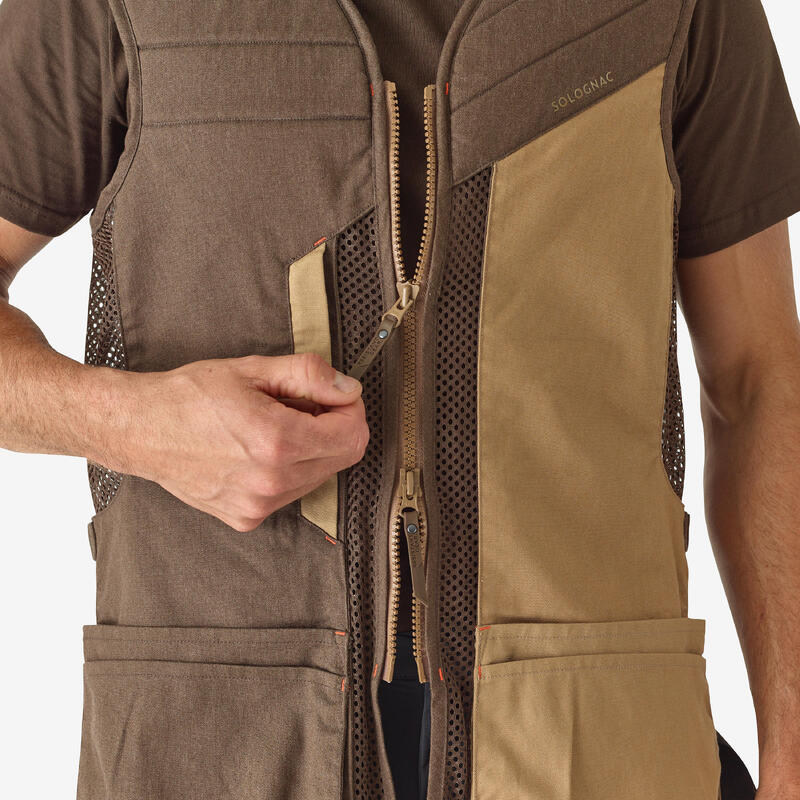 Gilet tiro a volo 500 marrone