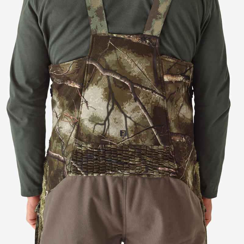 Peto Caza Solognac 900 Hombre Silencioso Camuflaje Treemetic Cálido Tirantes