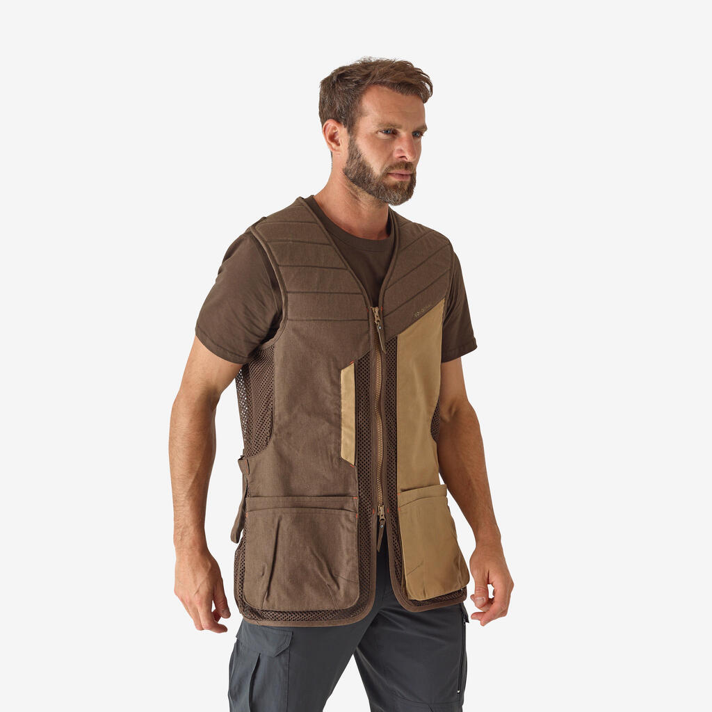 GILET BALL TRAP 500 MARRON