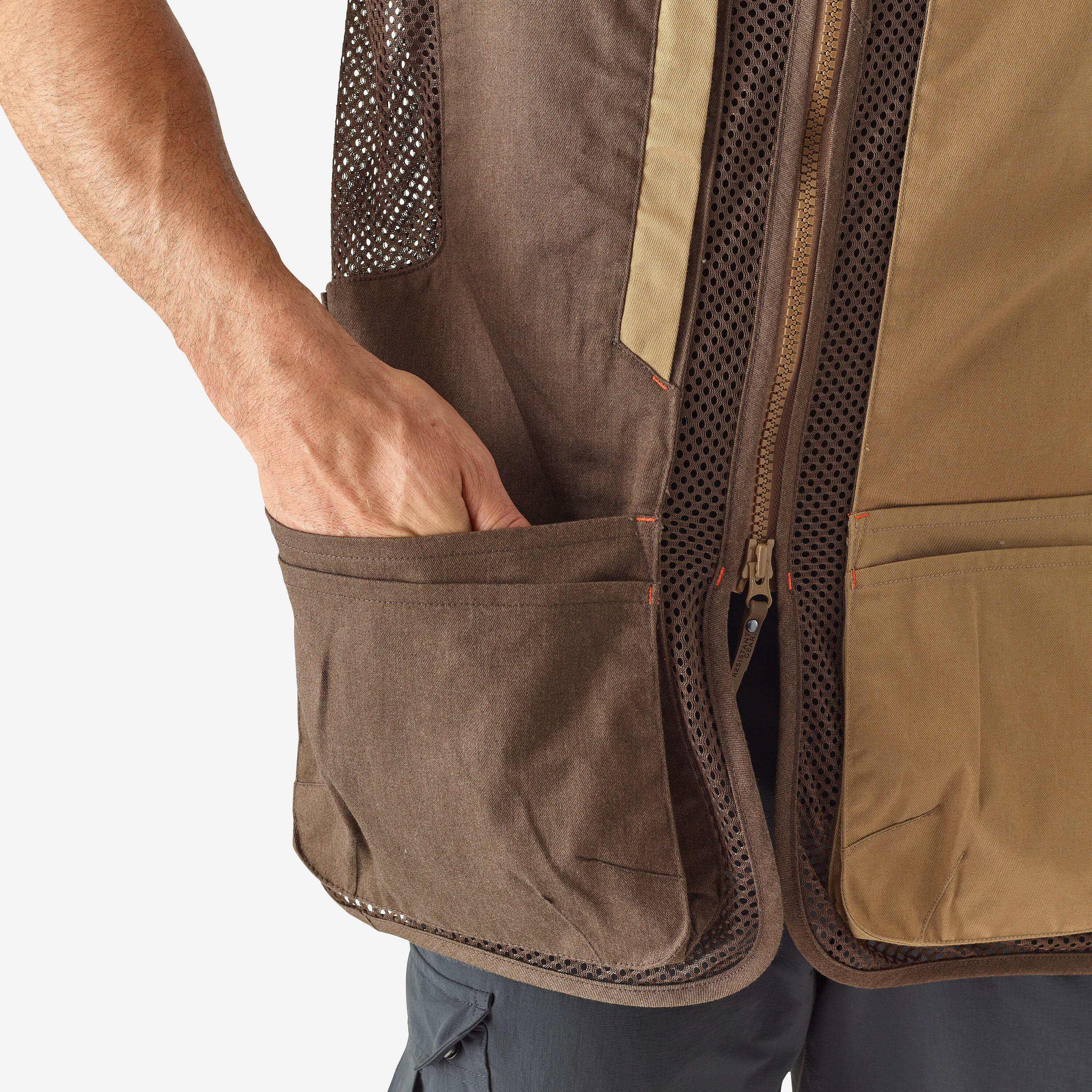 GILET BALL TRAP 500 MARRON Decathlon