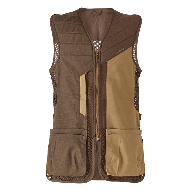 GILET BALL TRAP 500 MARRON