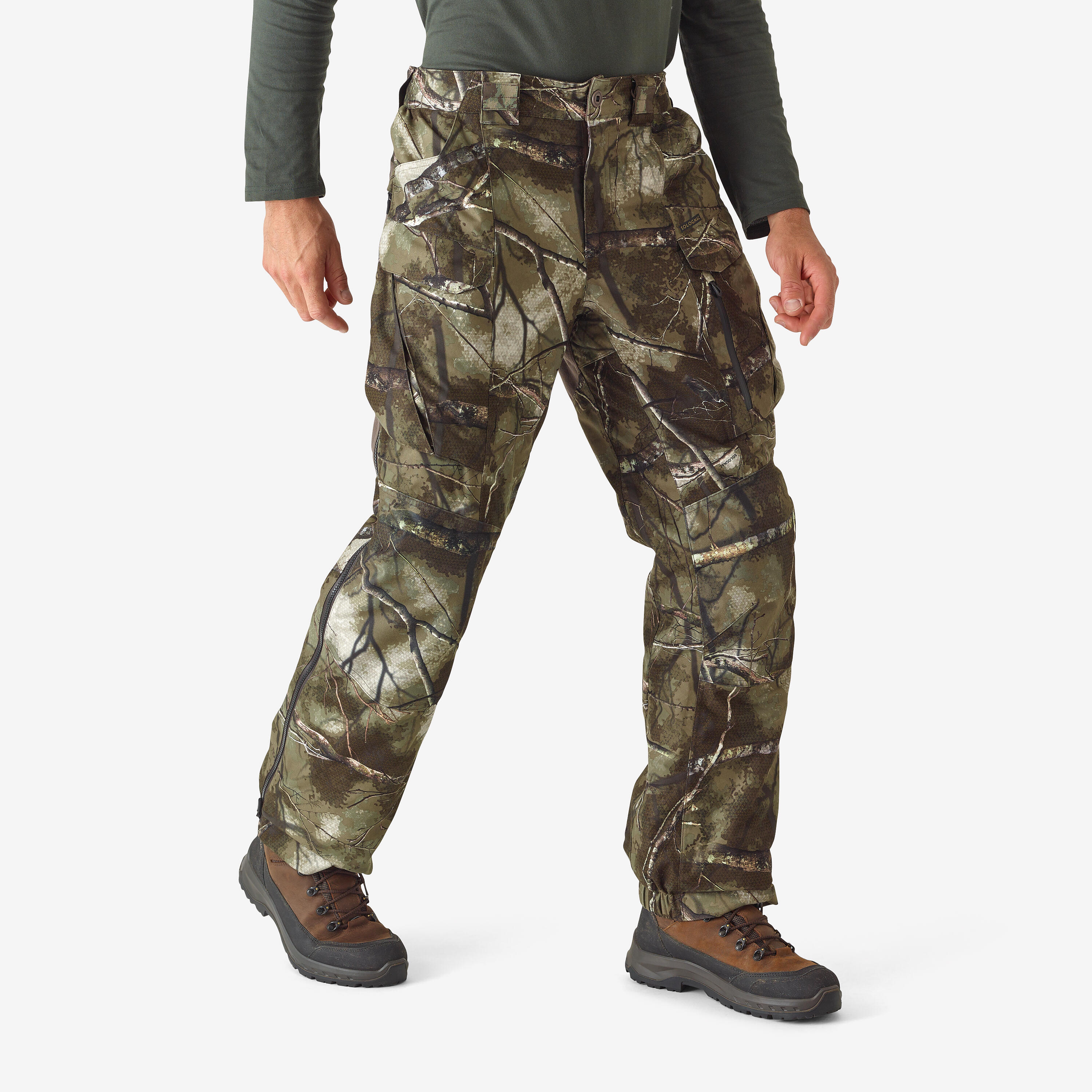 TROUSERS WITH STRAPS WARM WATERPROOF AND SILENT 900 TREEMETIC CAMOUFLAGE 5/11