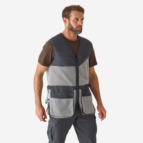 GILET BALL TRAP 100 GRIS NOIR