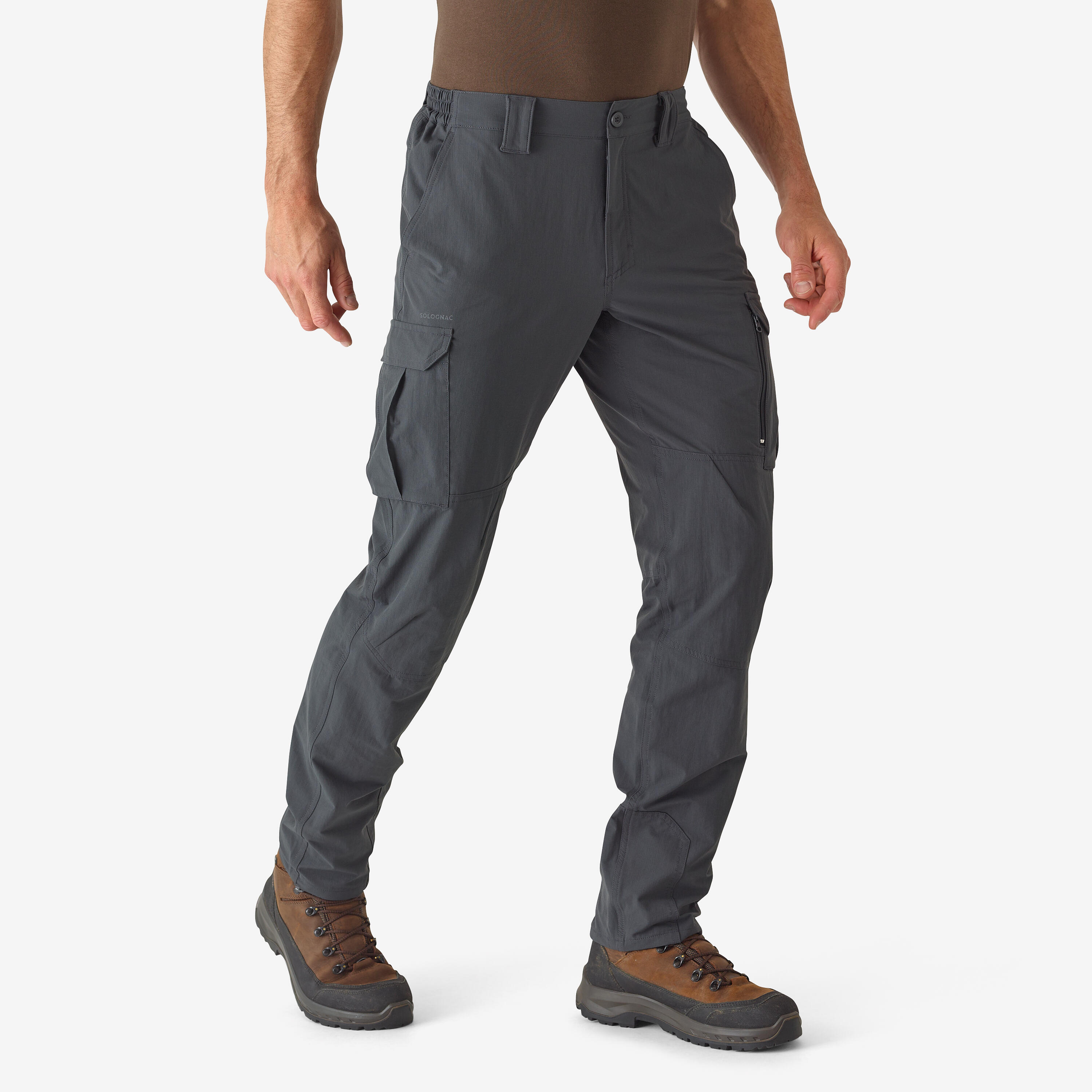 Buy Men's Outdoor Casual Loose Multi Pocket Cargo Pants Solid Military  Athletic-Fit Trousers by Summer, Dark Gray, 40 Regular at Amazon.in