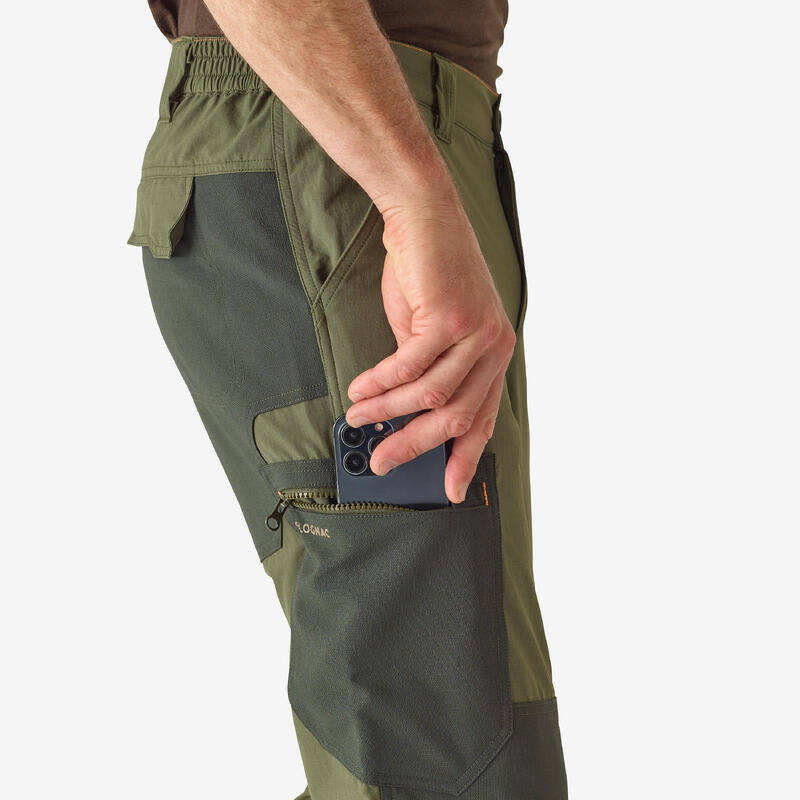 Pantalón De Caza Hombre Solognac 520 Verde Ligero Transpirable Resistente