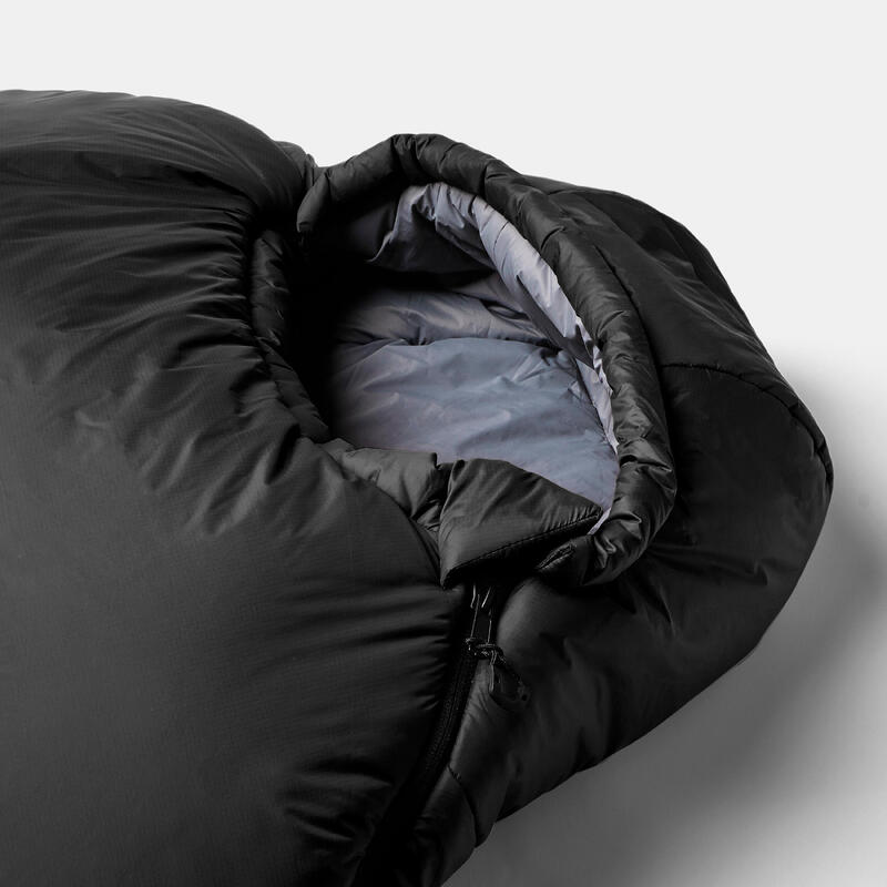 Sac de dormit cu umplutură sintetică Trekking MT500 5°C Negru