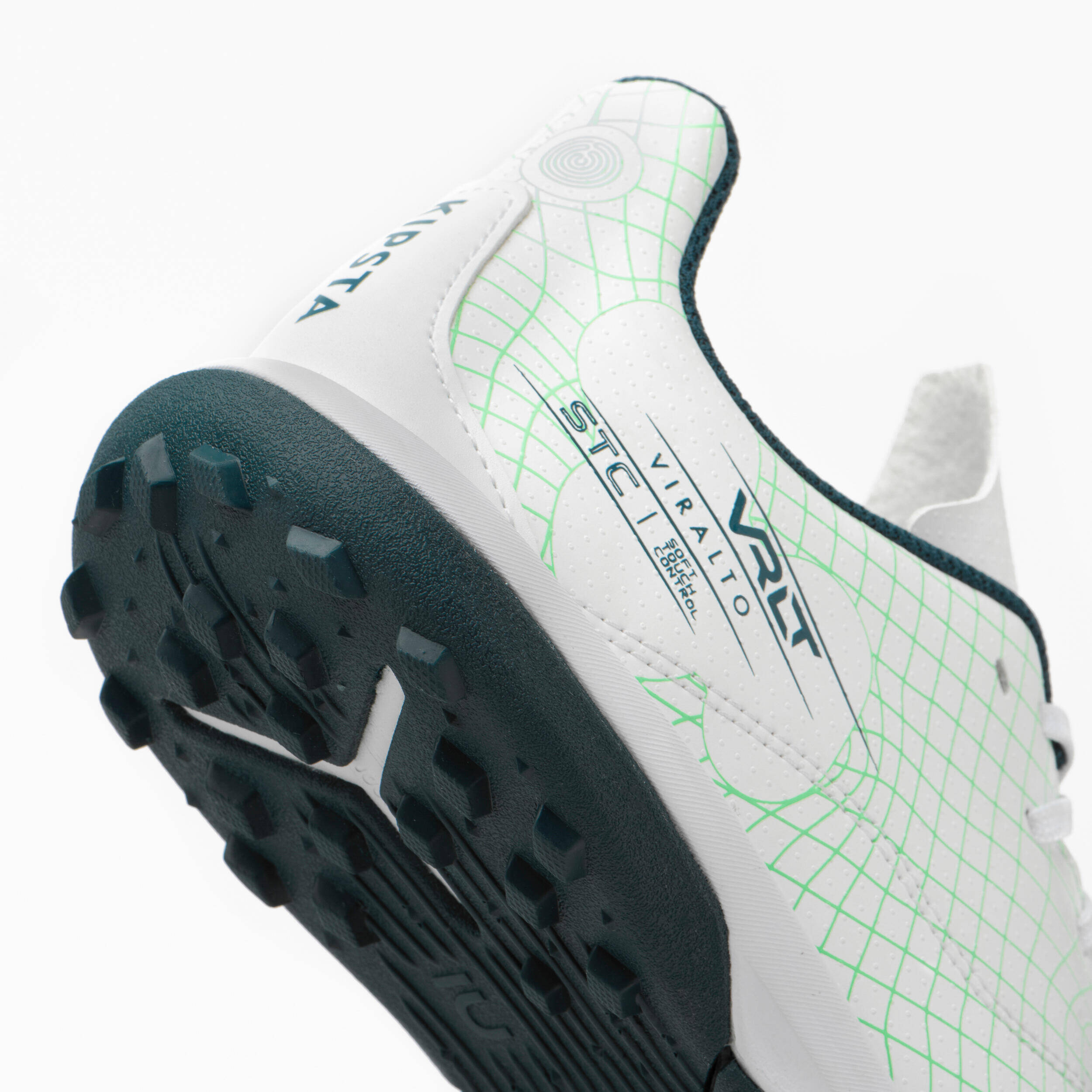 Kids' Lace-Up Football Boots Viralto I Turf TF - Ice Green -  3