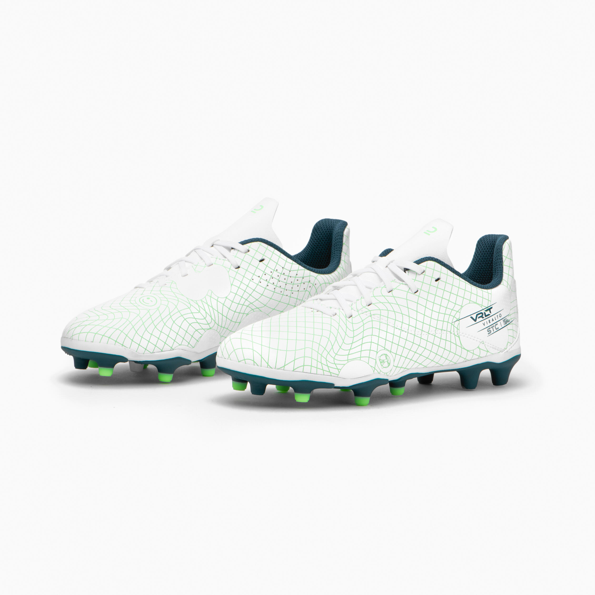 Kids' Lace-Up Football Boots Viralto I FG - Ice Green 7/7