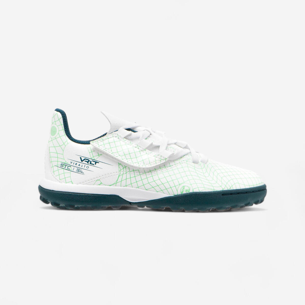 CHAUSSURES DE FOOTBALL ENFANT A SCRATCH VIRALTO I  EASY TURF TF ICE GREEN