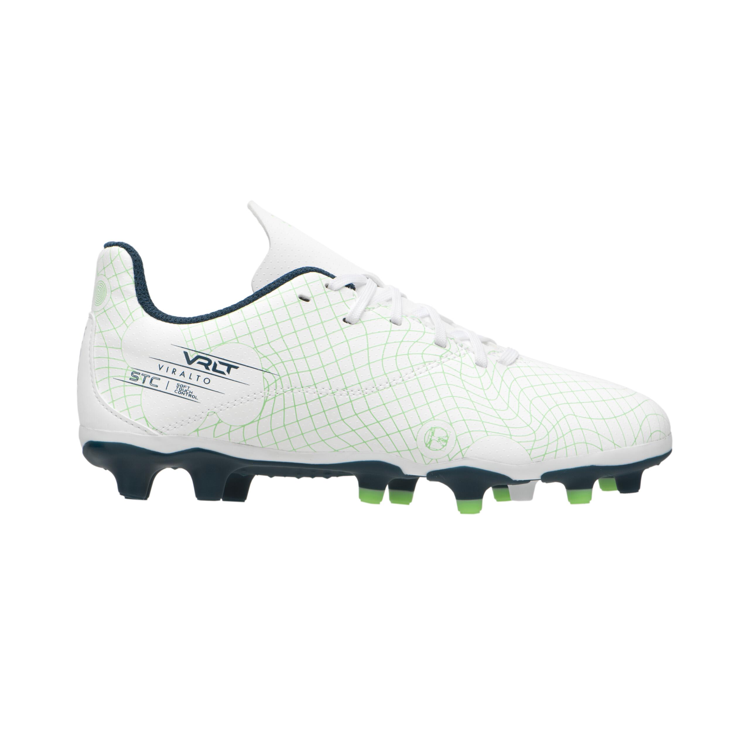 Kids' Lace-Up Football Boots Viralto I FG - Ice Green 1/7