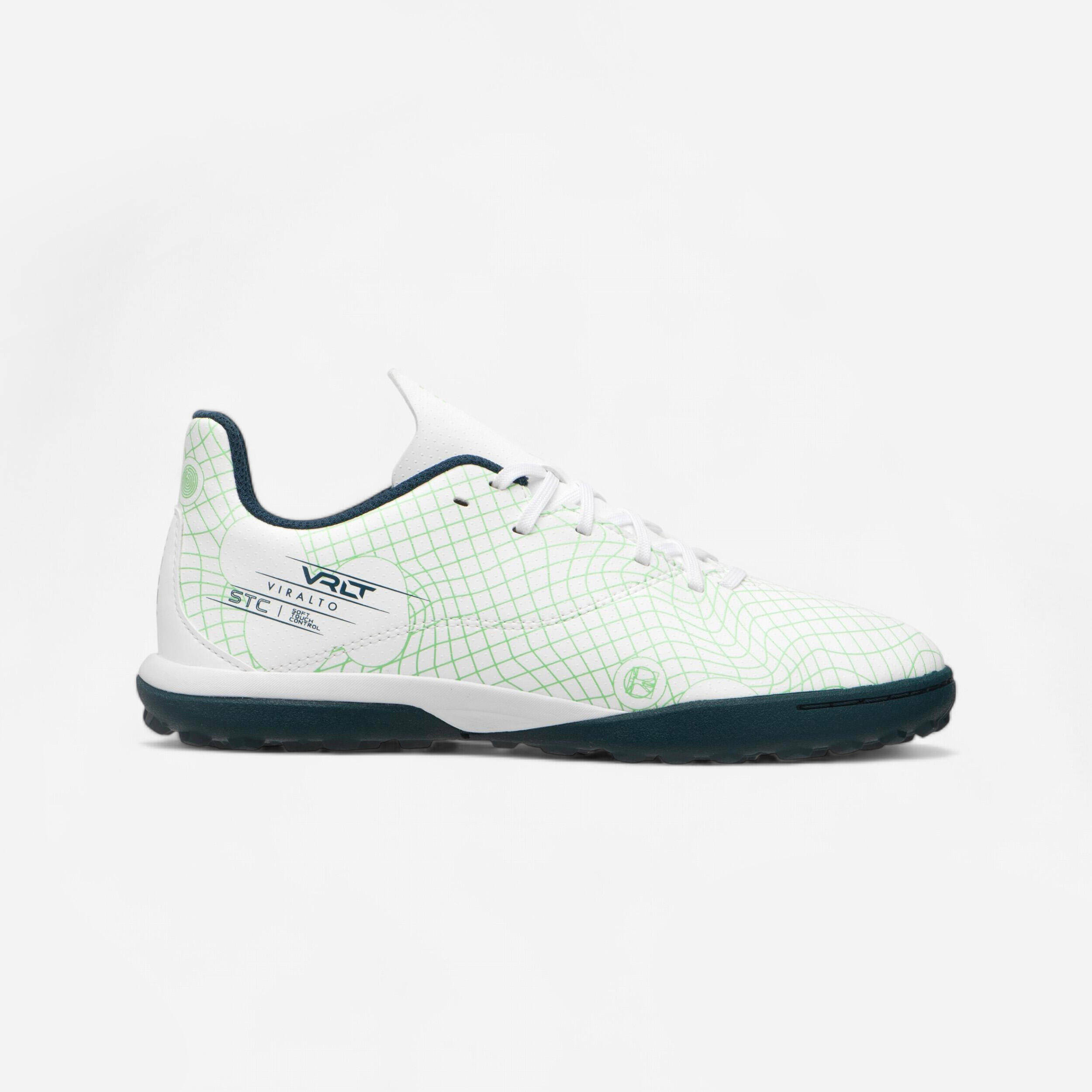 Kids' Lace-Up Football Boots Viralto I Turf TF - Ice Green