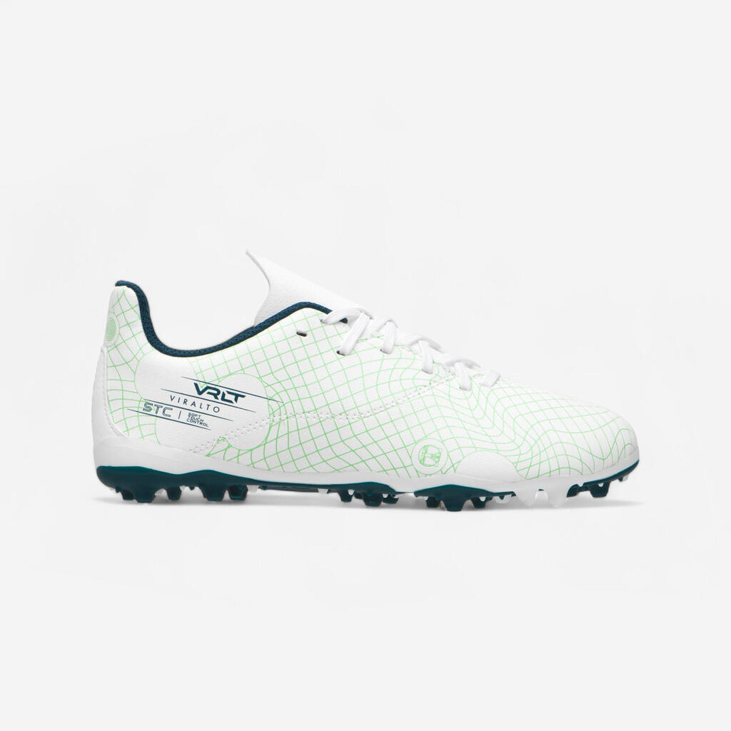 CHAUSSURES DE FOOTBALL ENFANT A LACETS VIRALTO I MG/AG ICE GREEN