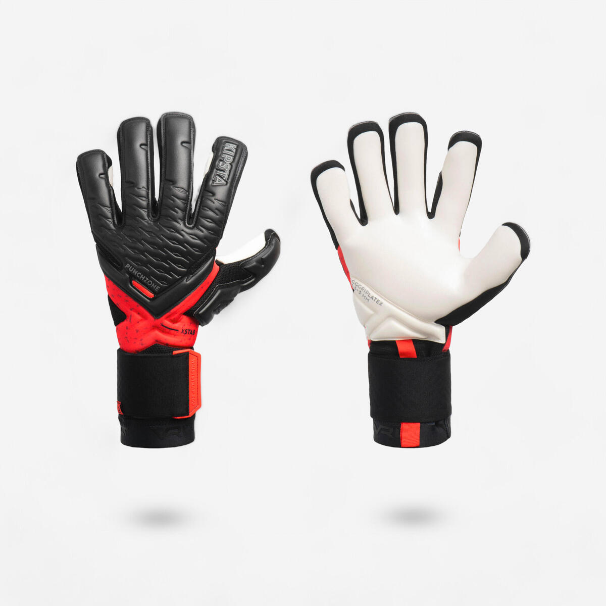 Gant de gardien de football F900 VIRALTO adulte noir rouge