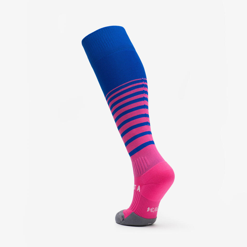 Calcetines de futbol azul con rosa para niños Viralto