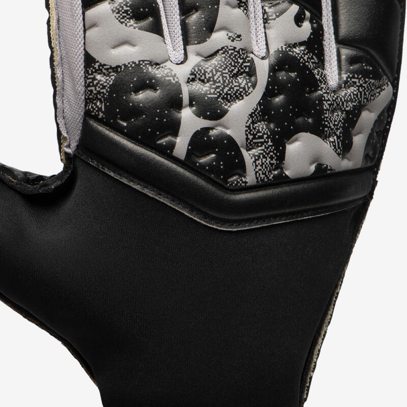 Keepershandschoenen voor voetbal voor volwassenen F100 SUPERRESIST zwart/grijs