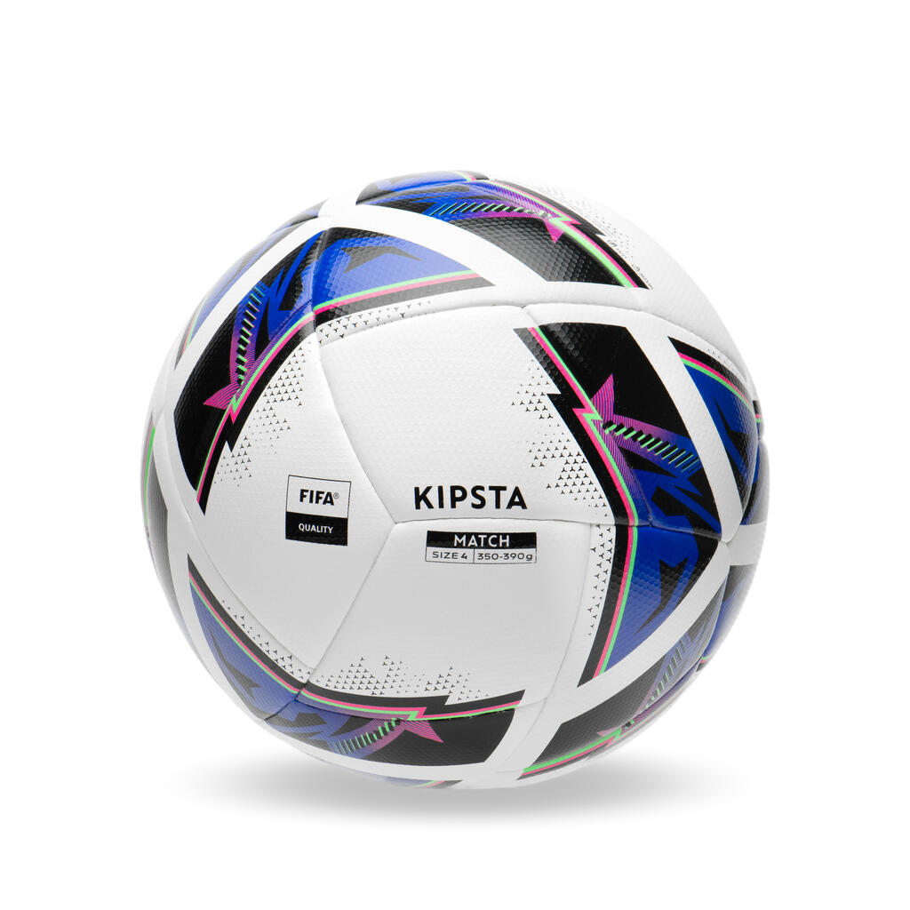 4. izmēra FIFA kvalitātes futbola bumba Hybrid 2 Match Ball, balta