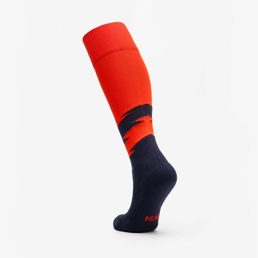Kids' Football Socks - Orange/Navy