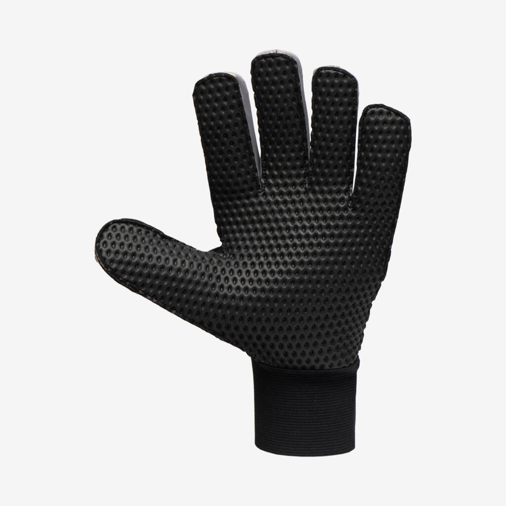 Guantes de futbol de portero negro con gris para adultos F100 Superesist