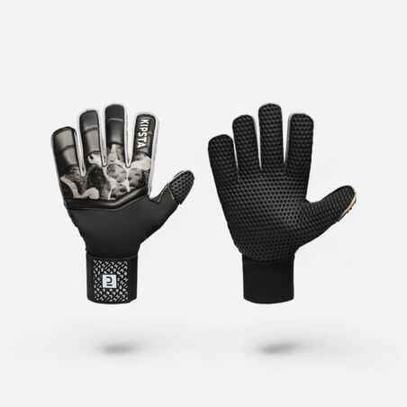 Adult Football Goalkeeper Gloves F100 Superresist - Black/Grey