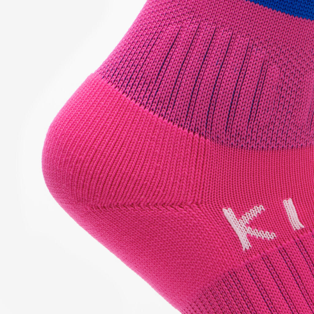 Calcetines de futbol azul con rosa para niños Viralto