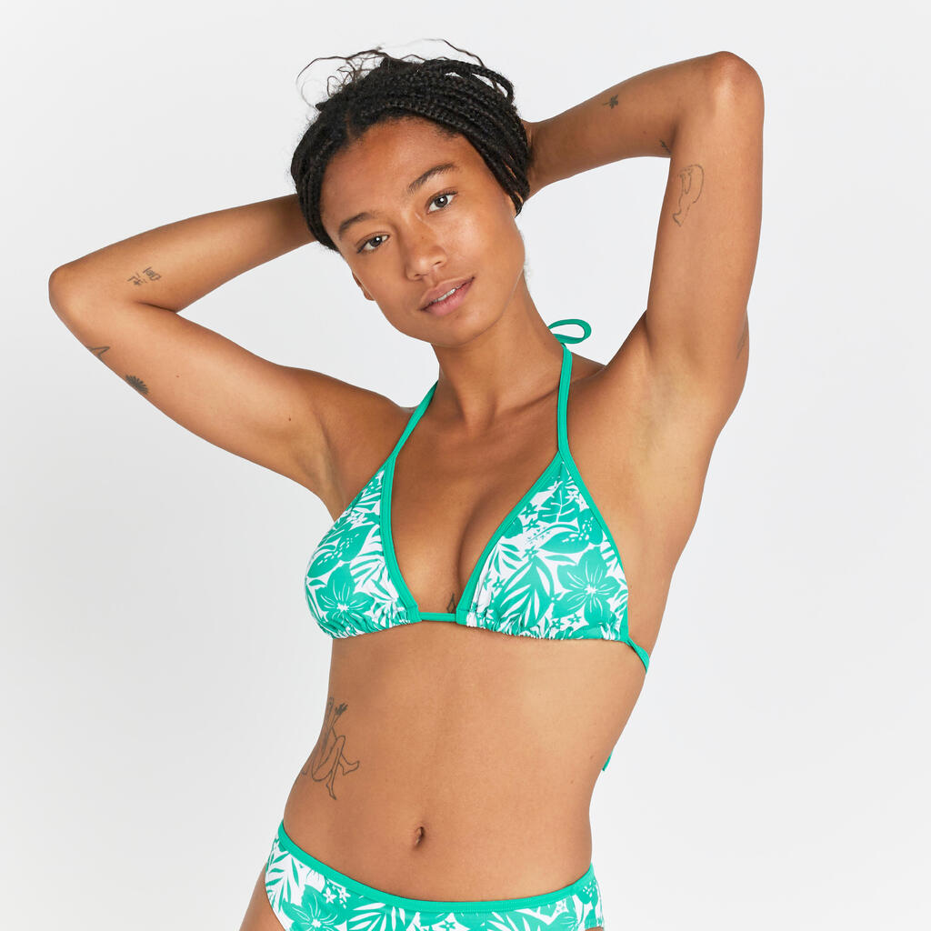 Women's triangle swimsuit top - Mae borneo green